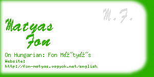 matyas fon business card